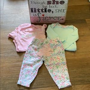 Baby Girl Bunny/Flower Set